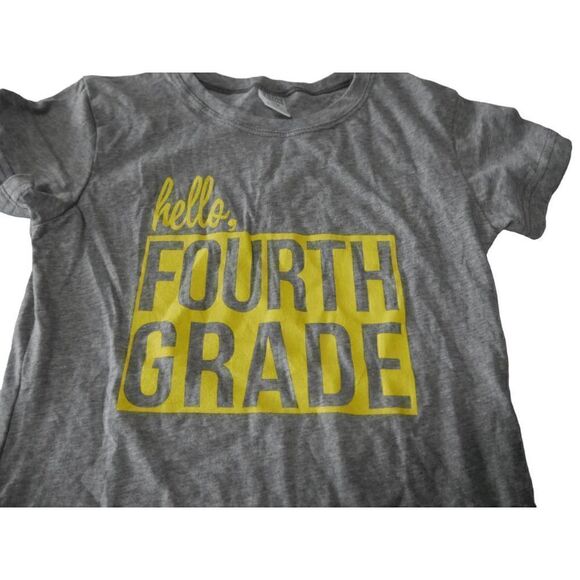 Heather Gray 'Hello Fourth Grade' Tee 10 - Picture 1 of 7
